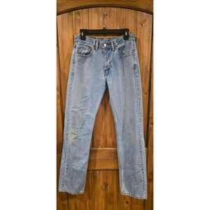 Levi's 505 Straight Jeans Mens Size W30 L34 Blue Denim Casual 5-Pocket Design
